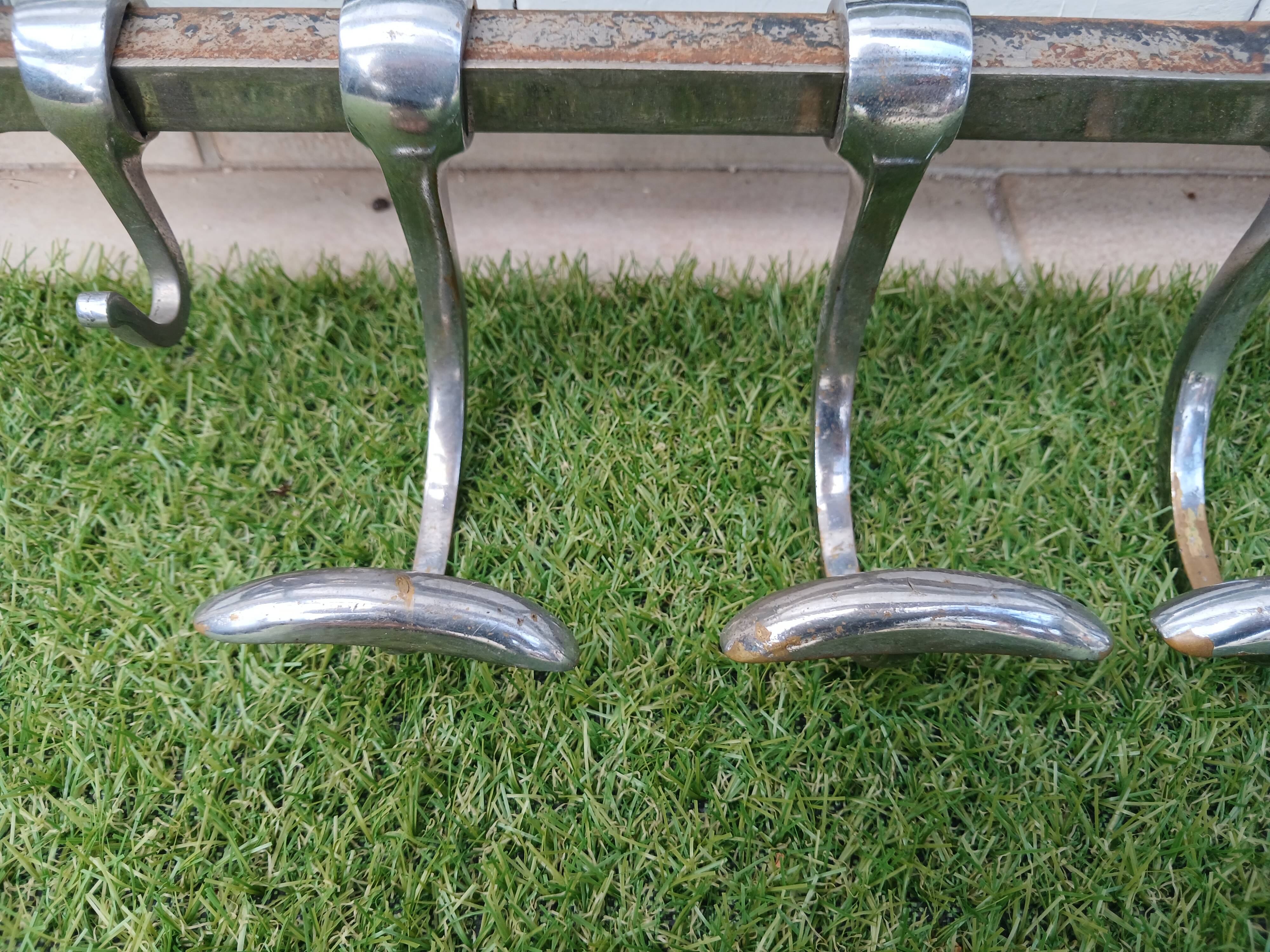 Wall mounted coat rack antique hat rack train chrome