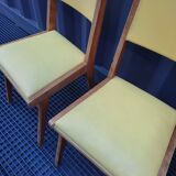 2 armchairs, 2 chairs 50s wooden