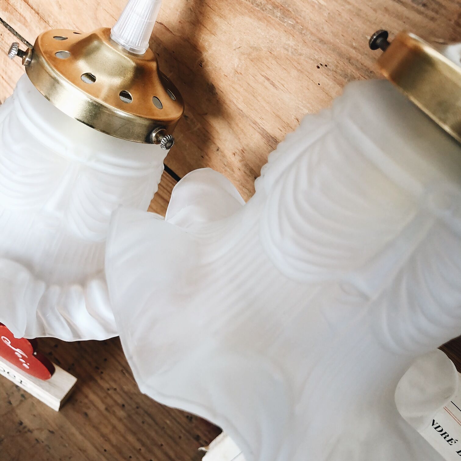 Duo of draped "tulips" walkmen