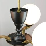 Lustre Art Déco en laiton et opaline, 1930