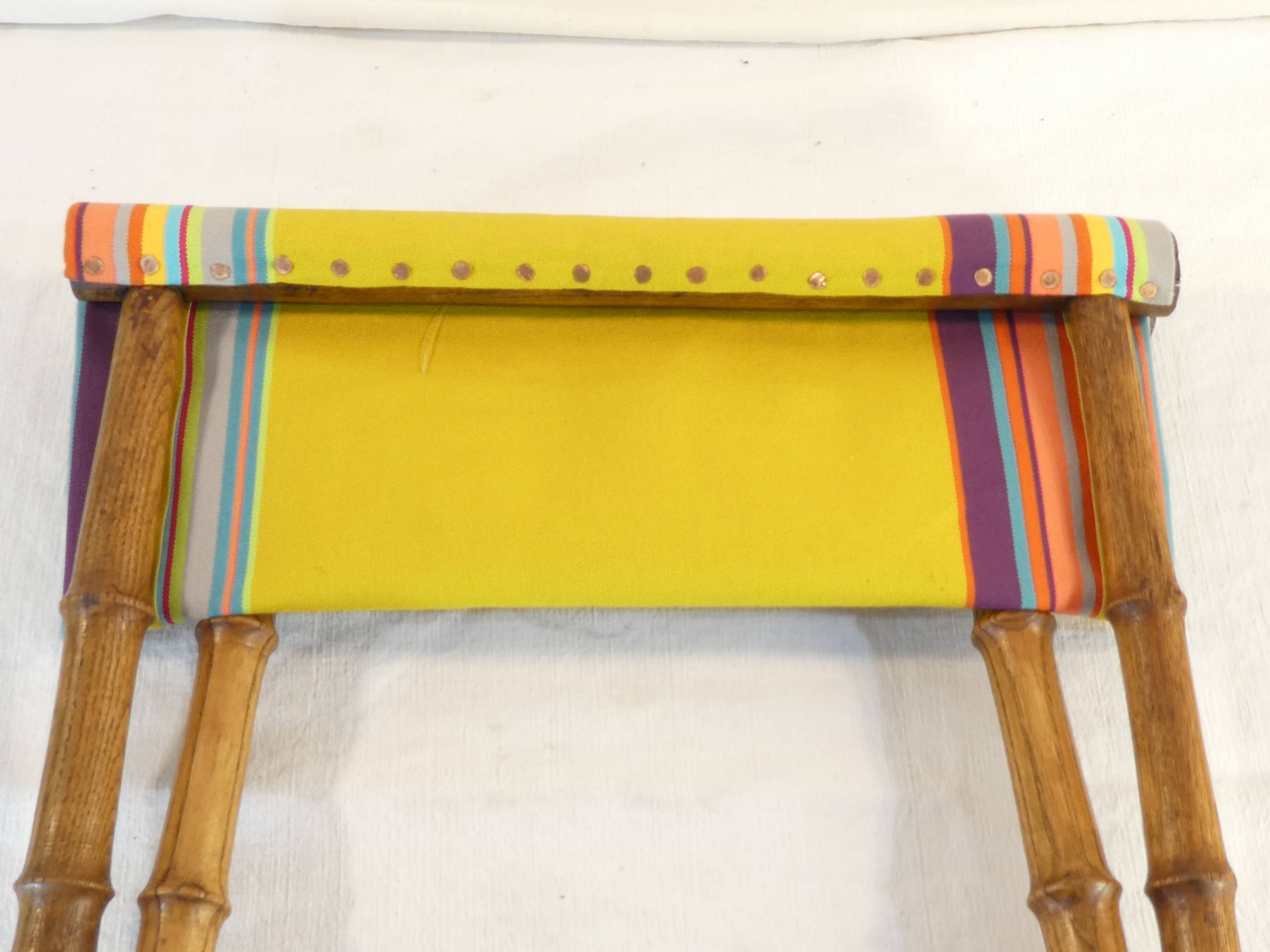 Old folding seat or foot rest picnic campsite