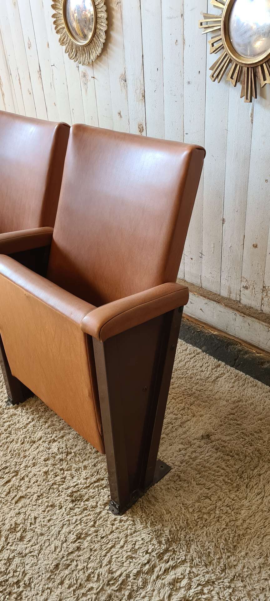 Pair of vintage cinema armchairs