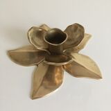 Flower-shaped brass candleholder