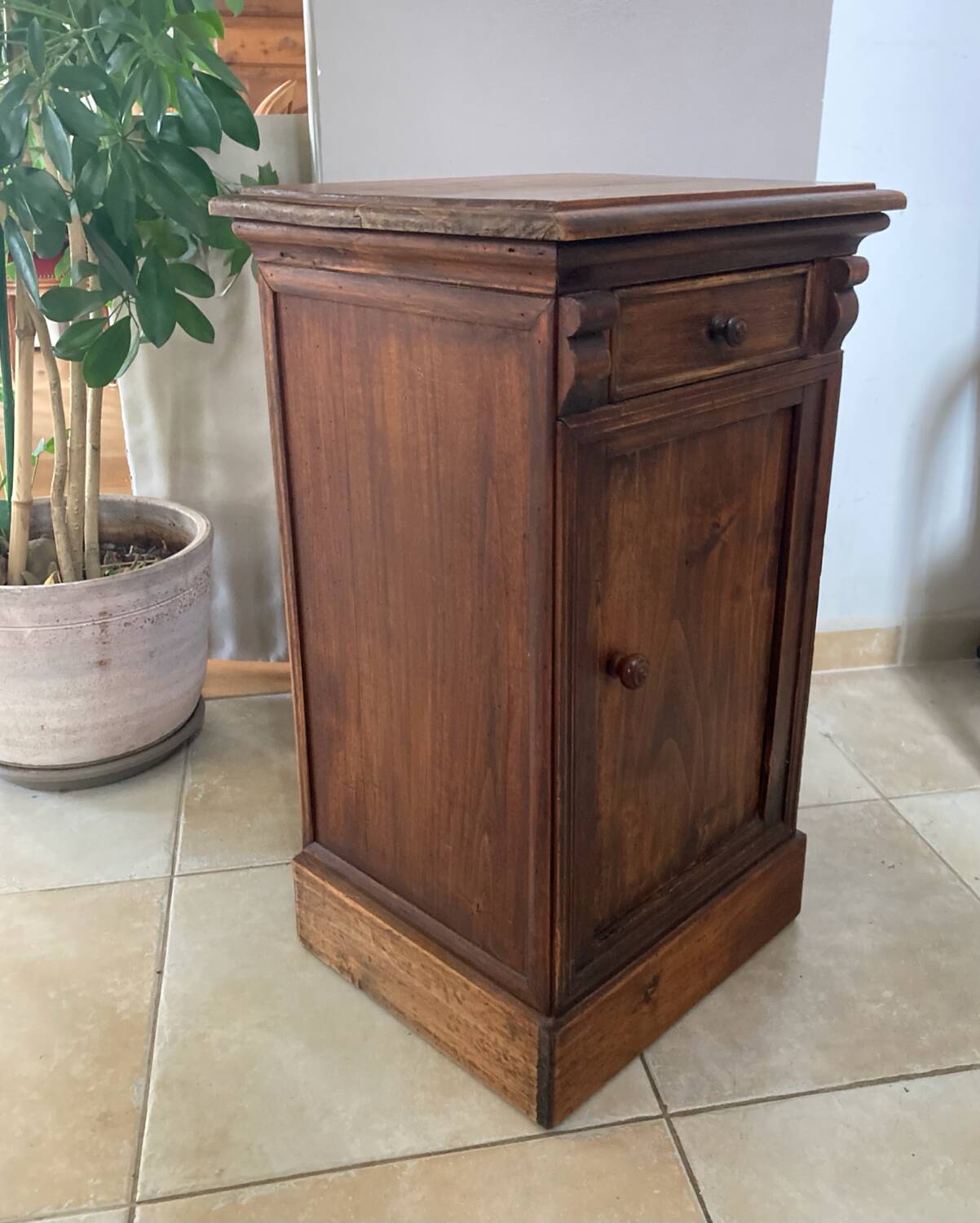 19th century solid wood bedside table