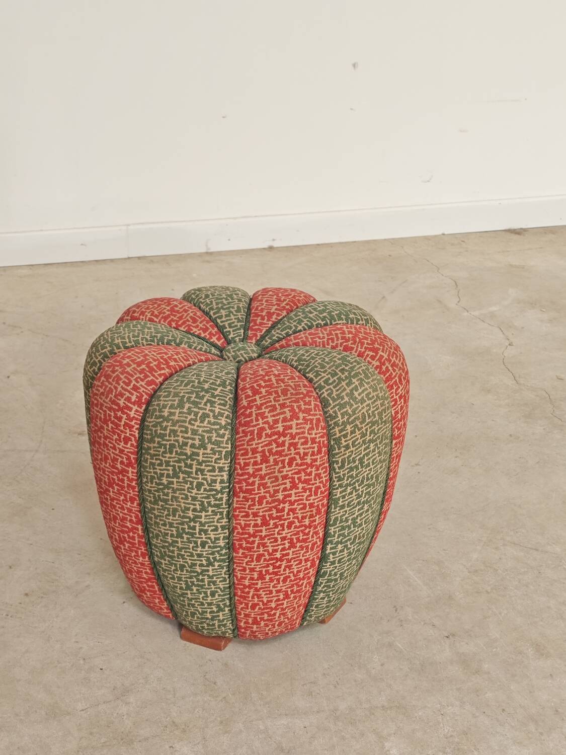 Stool, footrest, tulip pouf Jindrich Halabala Cesky Nabytek