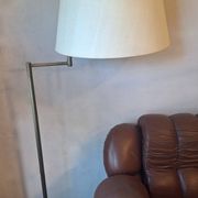 Walter von Nessen brass swivel-arm floor lamp with uplight, 1960s
