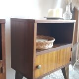 Pair of compass foot bedside tables