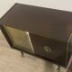 Wood and brass bar cabinet, 1950s.