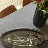 Plat à poisson homard en céramique émaillée années 50
