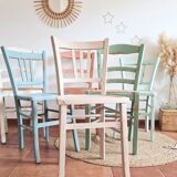 Set of 6 pretty patinated chairs