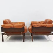 MP-13 armchair set by Percival Lafer in cognac leather.