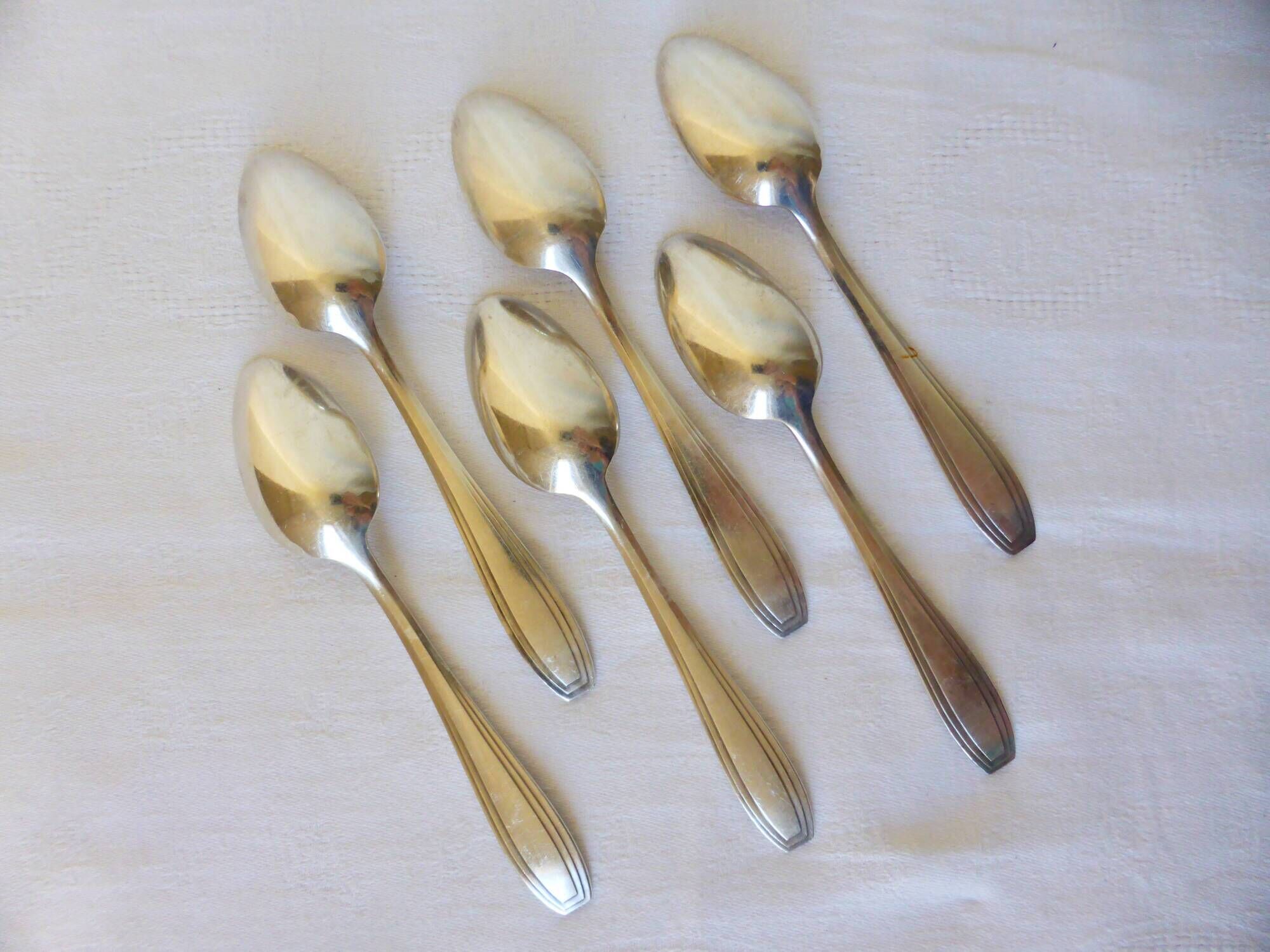 6 Apollo teaspoons in punched silver metal 2106241