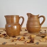 Pair of pitchers carafes vase stoneware