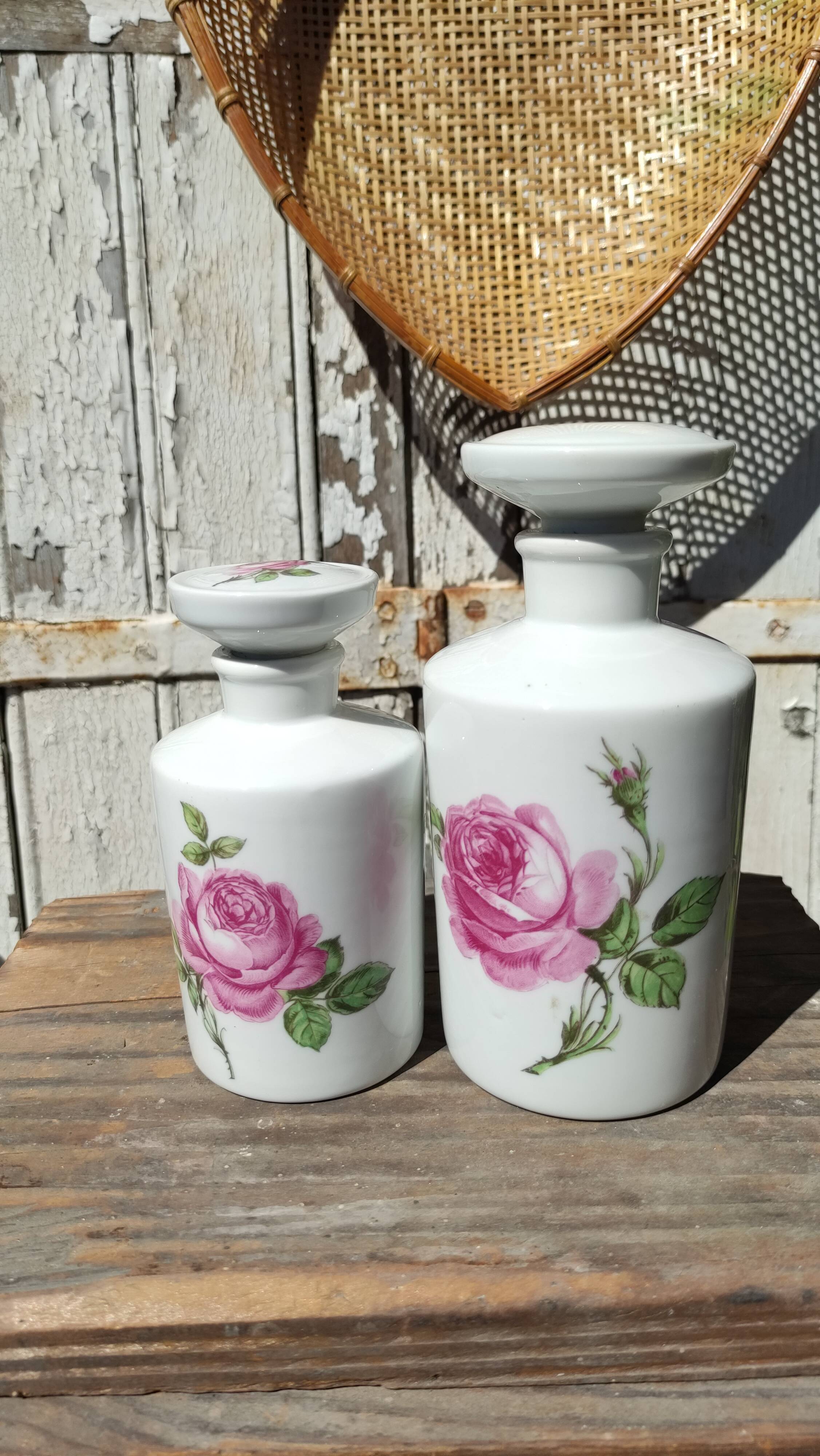 Antique white porcelain bottles