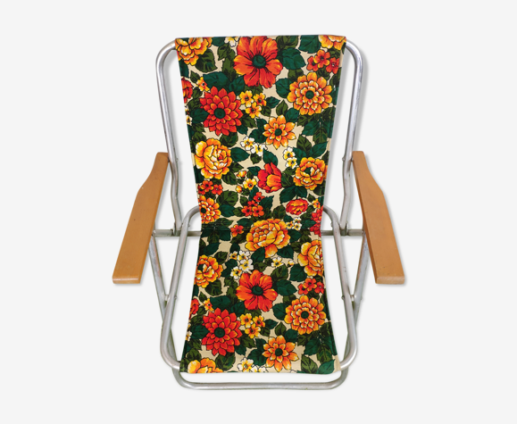 Chaise pliable camping vintage décor floral Pouch DDR