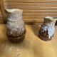 Pair of Barrel-Shaped Pitchers REVOL Flamed Ceramic 1/4 Litre Vintage