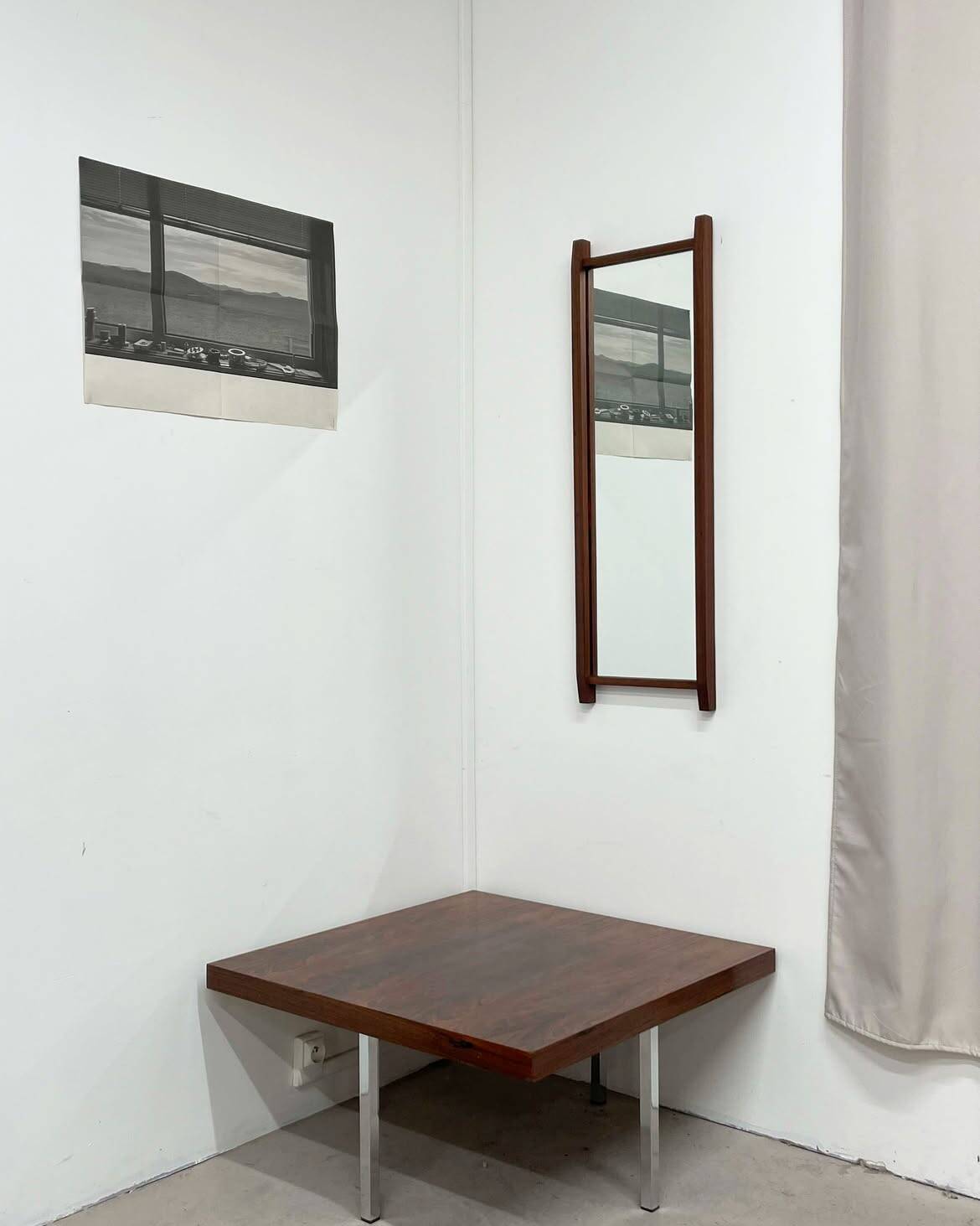 Rectangular teak mirror