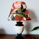 Vintage ceramic lamp with fruit lampshade