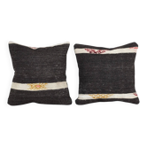 Set of 2 vintage kilim cushion covers 38x38 cm