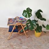 Bamboo and rattan side table revisited