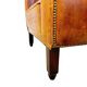 Fauteuil Moustache Français Antique – Fauteuil Club en Cuir Cognac – Début du 20ème siècle