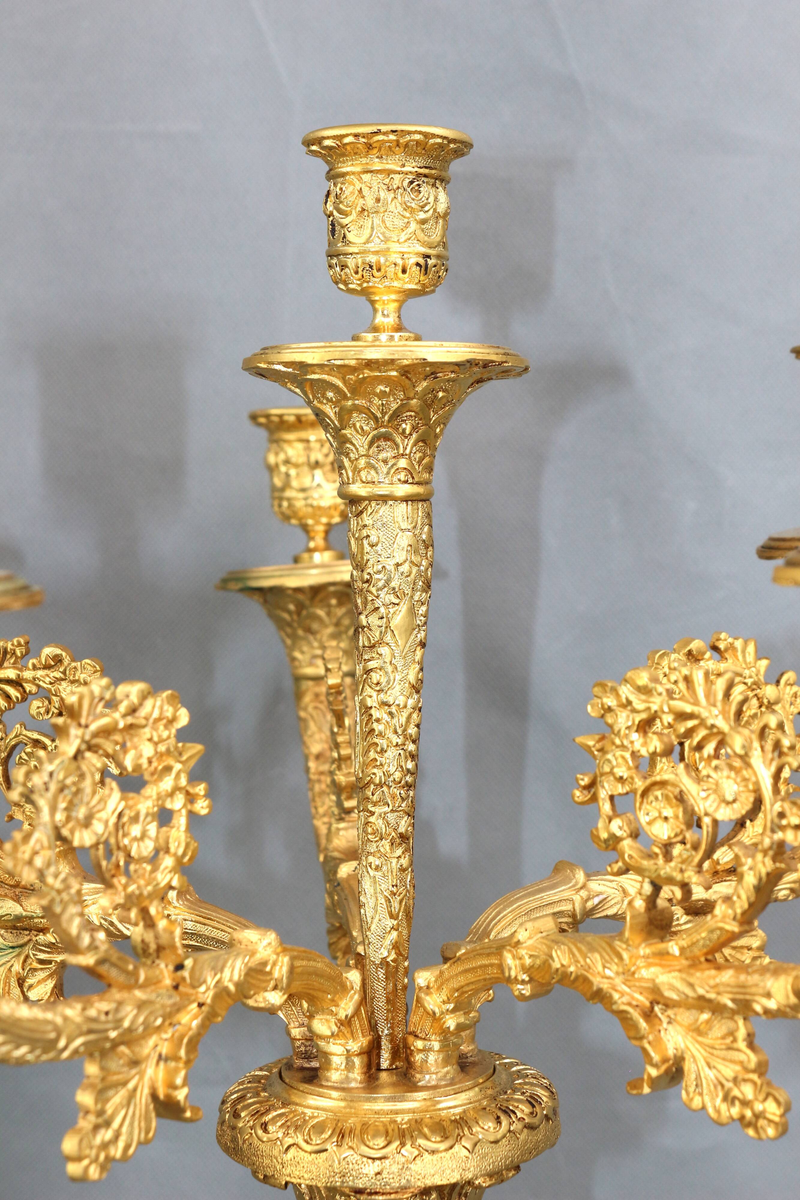 ANCIENNE PAIRE DE Candelabres En Ceramique Chandeliers Dieulefit Les