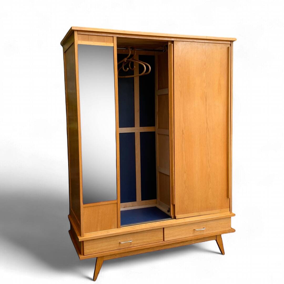 Vintage wardrobe with compass feet 1960