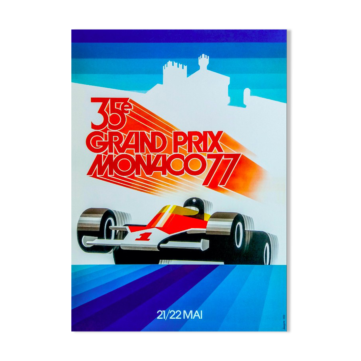 Monaco F1 retro style Grand Prix poster