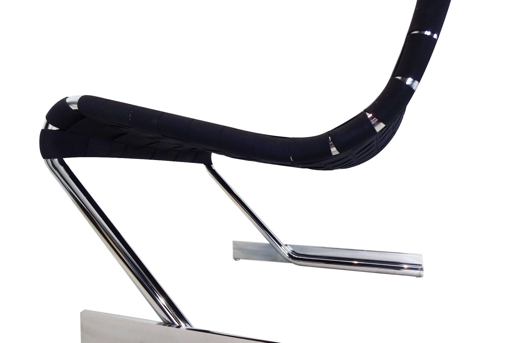 Scandinavian mid-century armchair in chrome and plaiting