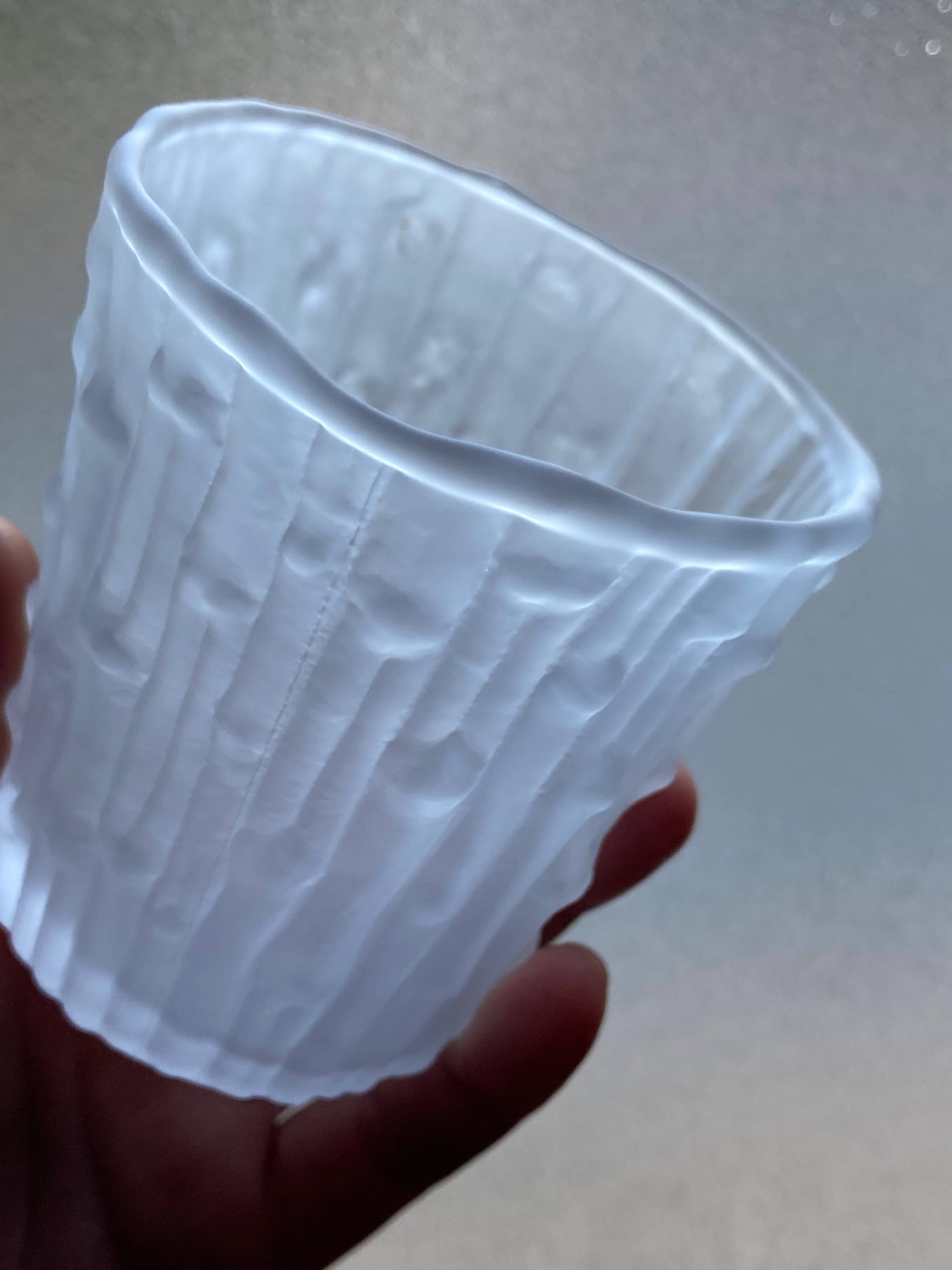 Frosted effect textured glasses / cups, made in Italy