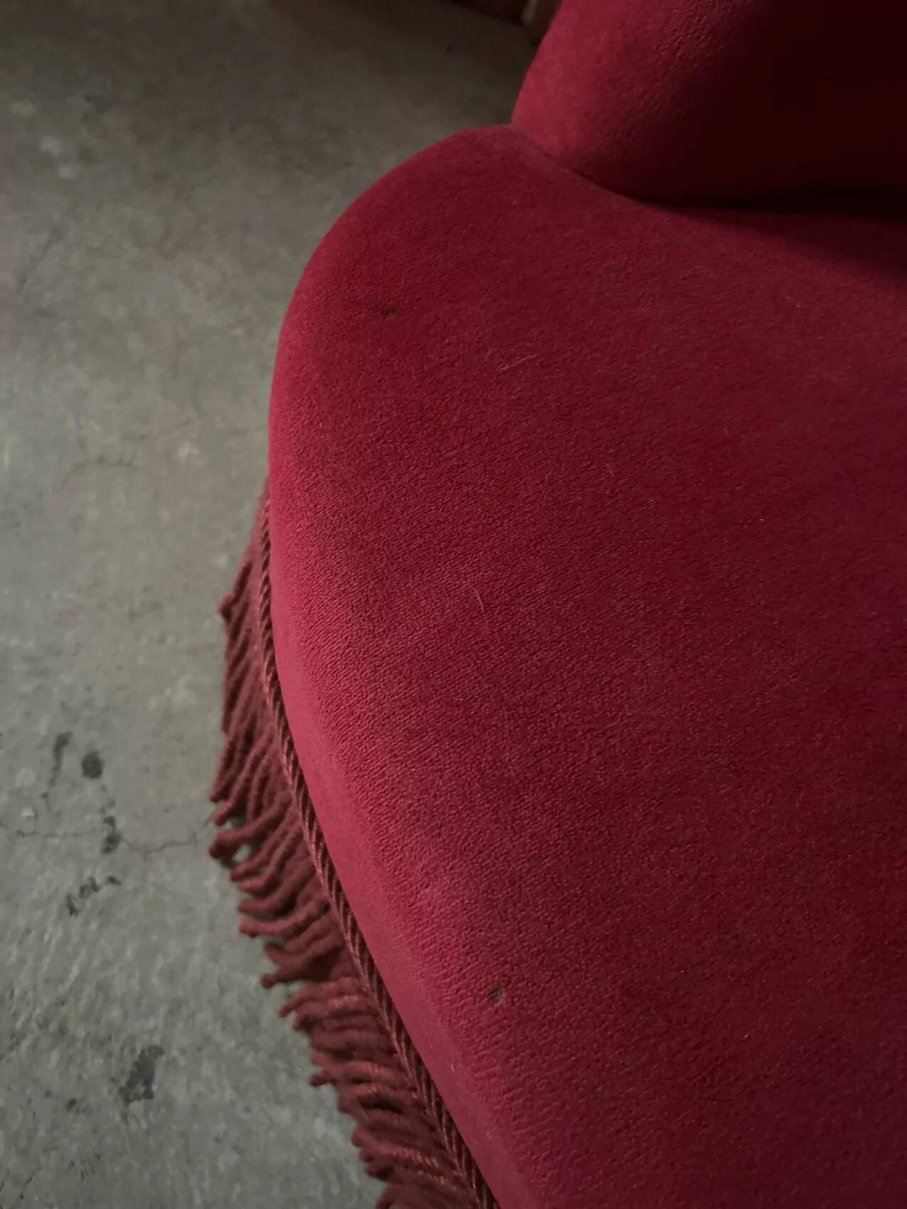 Napoleon III crapaud armchair in deep burgundy velvet