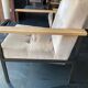 Pair of pomax metal/velvet armchairs