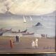 Oil painting "Fishermen of Sicily" 1960, Napoleon III frame