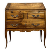 Commode scriban style Louis XV en noyer massif vers 1920-1940