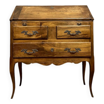 Commode scriban style Louis XV en noyer massif vers 1920-1940
