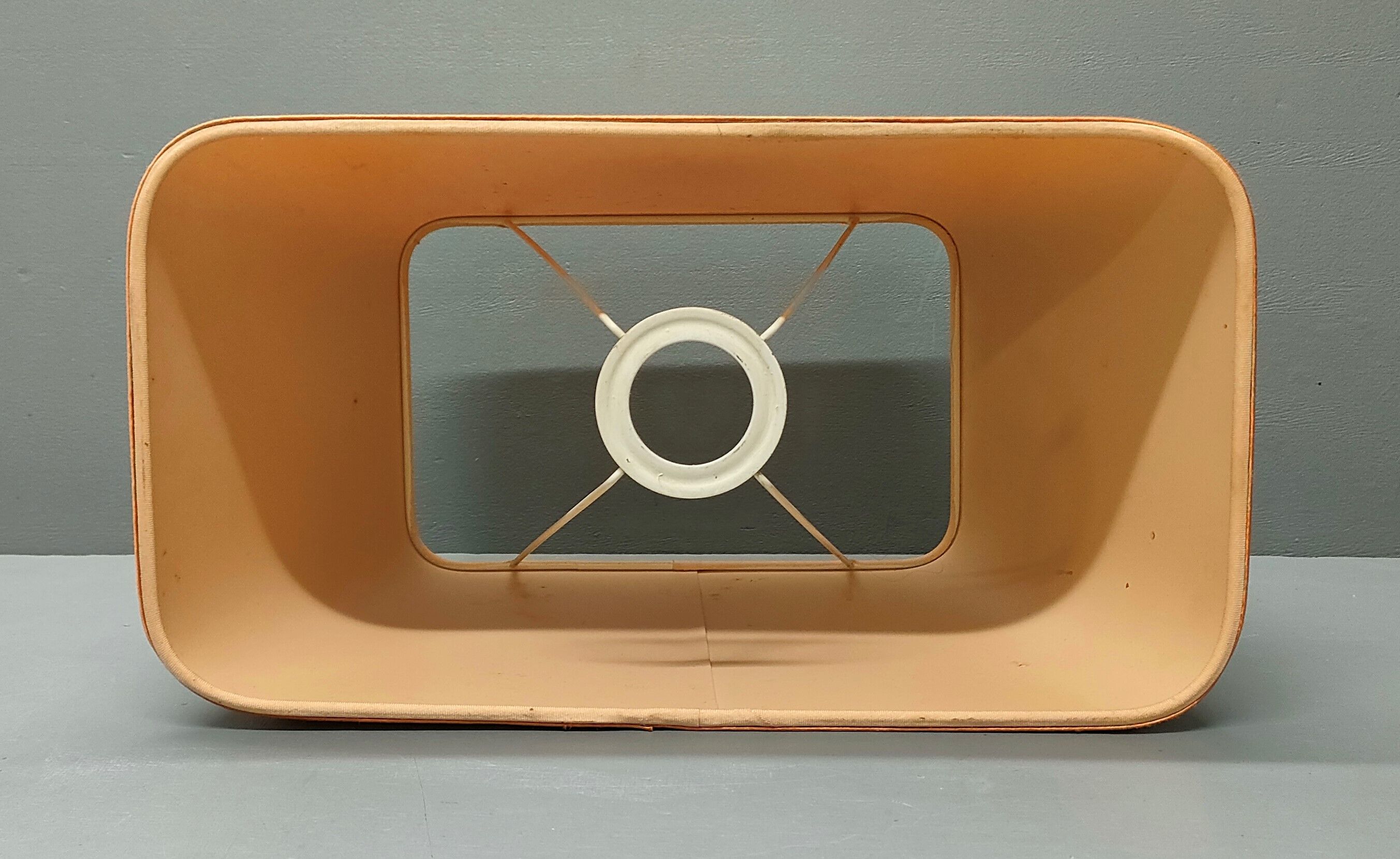 Lamp Le Dauphin black ceramic glazed, wicker canelé, imitation leather havana ~ 70's