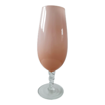 Vase italien verre soufflé rose