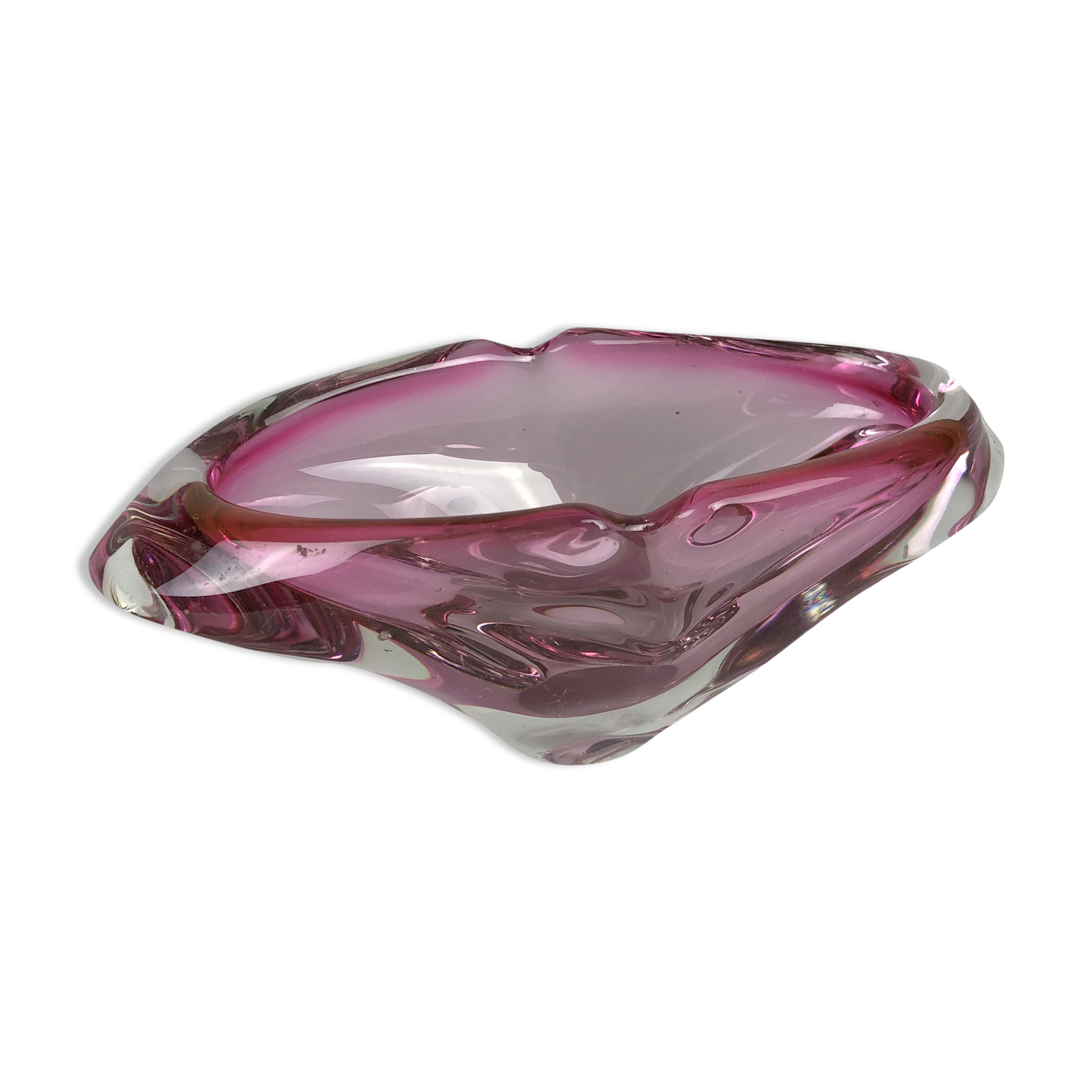 Cendrier en verre d’art vintage de Tchécoslovaquie années 1960