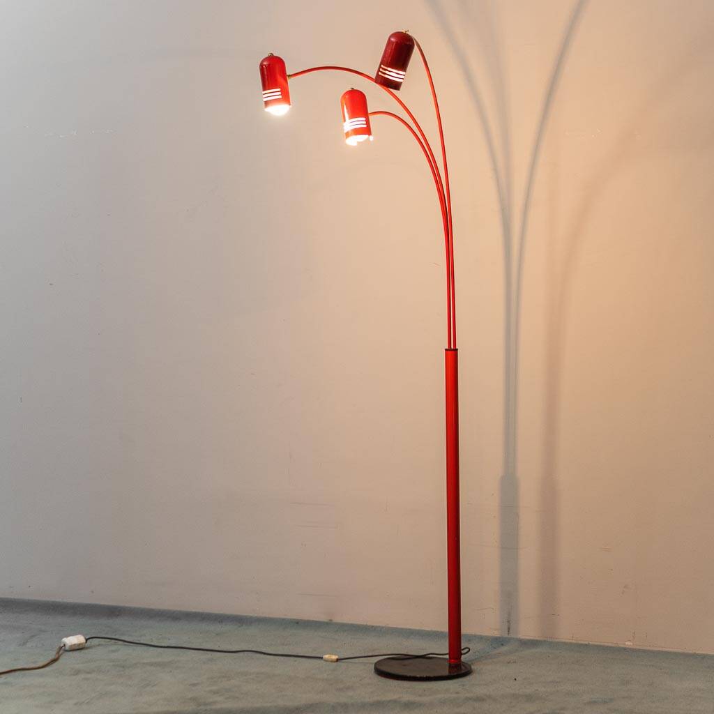 Floor lamp with 3 lights, 1970s vintage modernism