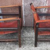 Pair of safari-style armchairs, 1930s