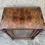 Victorian music cabinet or display case in burr walnut, late 19th century