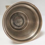 Trois cache-pot laiton couverture argentée patine dorée monogramme début XXème