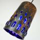mid century modern PENDANT LAMP flamed copper and blue glass 1960s