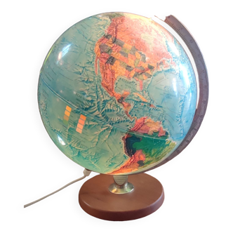 Globe terrestre lumineux vintage/globe scandinave