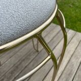 Pair of vintage 1960 stools in gold metal