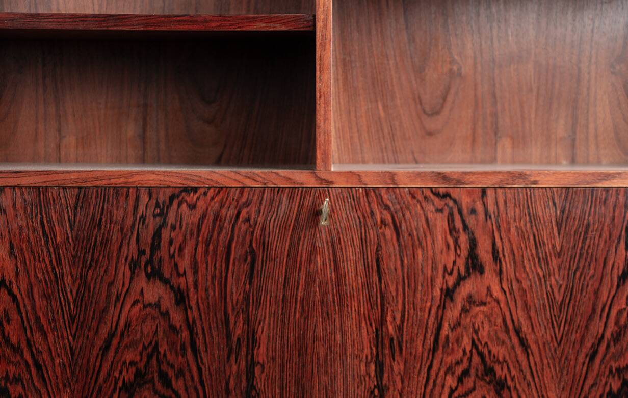 Shelf and bar furniture, Danish, in Rosewood and Brass, Erik Brouer 1960.