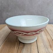 Old ironstone bowl from Digoin – Pink floral decoration – Vintage