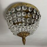 Ceiling lamp basket grapevine and gilded bronze 25 cms