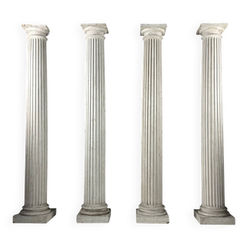 Ensemble de 4 colonnes néoclassiques de 272 cm