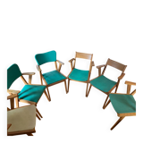 1970s chairs with compass legs